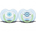 Пустышка силиконовая, Avent (Авент) 2 шт SCF180/25 арт. 86401 Фри Флоу дизайн  0-6 мес для мальчика